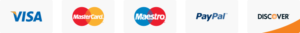 Accepted payment methods: Visa, MasterCard, Maestro, PayPal, Discover, American Express