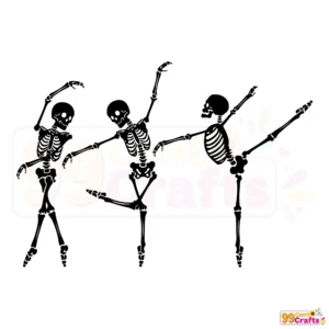 Ballet Skeletons Halloween SVG featuring dancing ballerina skeleton designs for crafting and commercial use