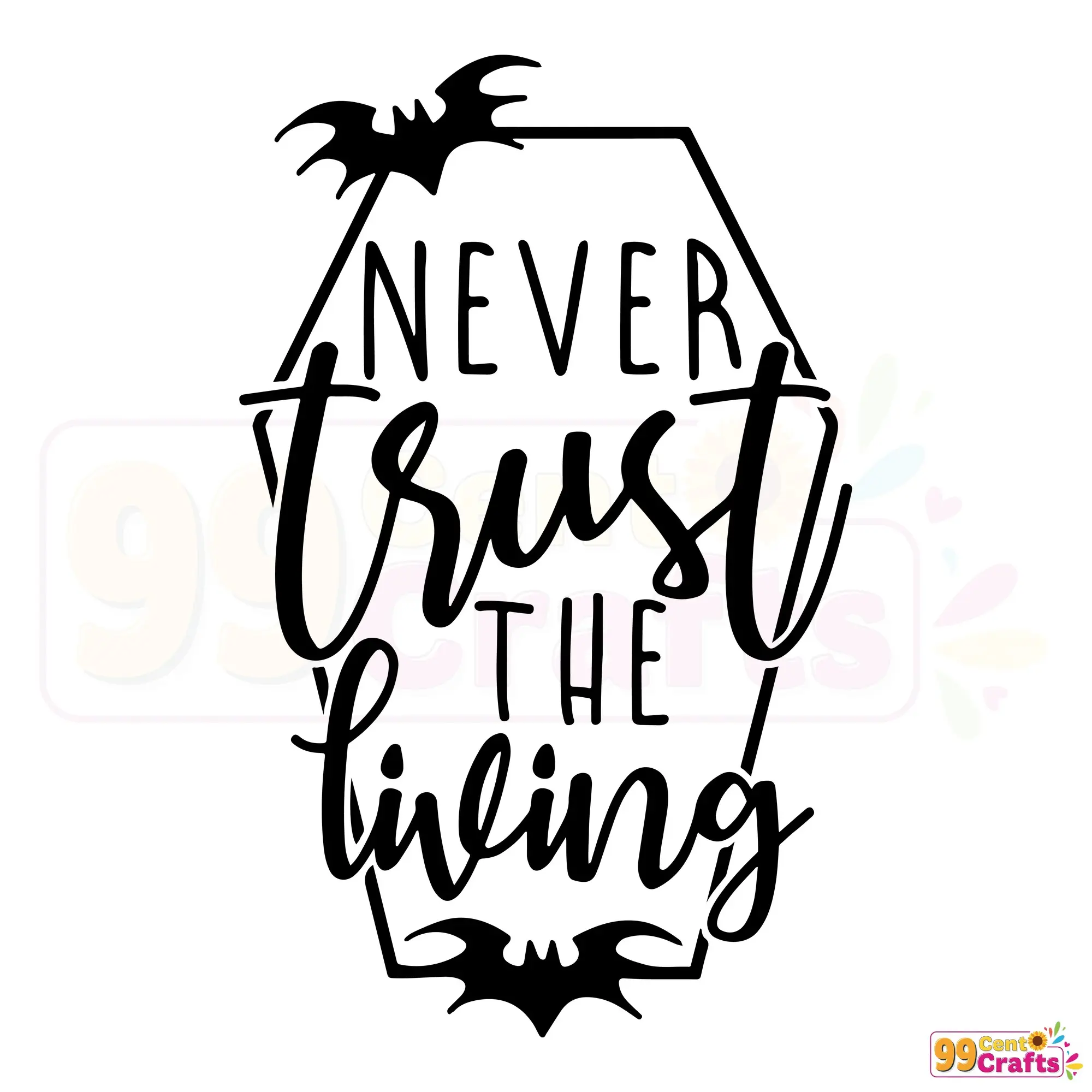 Beetlejuice Never Trust The Living Halloween SVG design in vector style