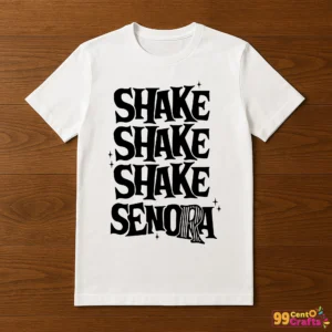 Beetlejuice Shake Shake Senora SVG design printed on t-shirt mockup showing apparel application