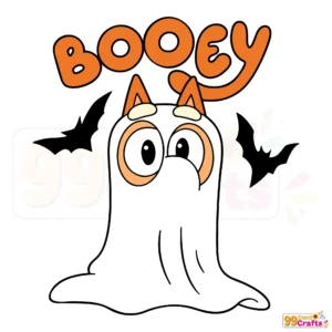 Bluey Bingo Ghost Halloween SVG design showing cute ghost characters for Cricut and Silhouette cutting machines