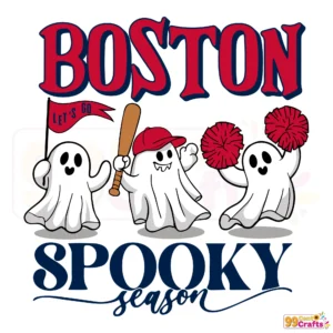 Boston Red Sox spooky season Halloween SVG design with team logo and spooky elements for craft projects