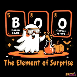 Chemistry Boo Halloween SVG design featuring spooky chemistry elements perfect for Cricut and Silhouette cutting machines