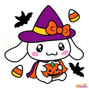 Cinnamoroll Sanrio Halloween SVG design showing cute character in spooky themed digital cutting file