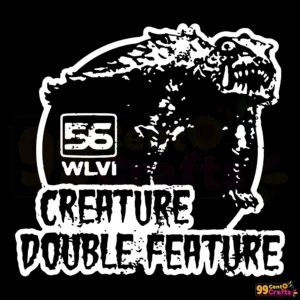 Creature Double Feature vintage horror SVG design inspired by WLVI 56 television show for Cricut and Silhouette cutting