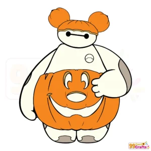 Disney Baymax Pumpkin Halloween SVG cut file design with layered elements for Cricut and Silhouette machines