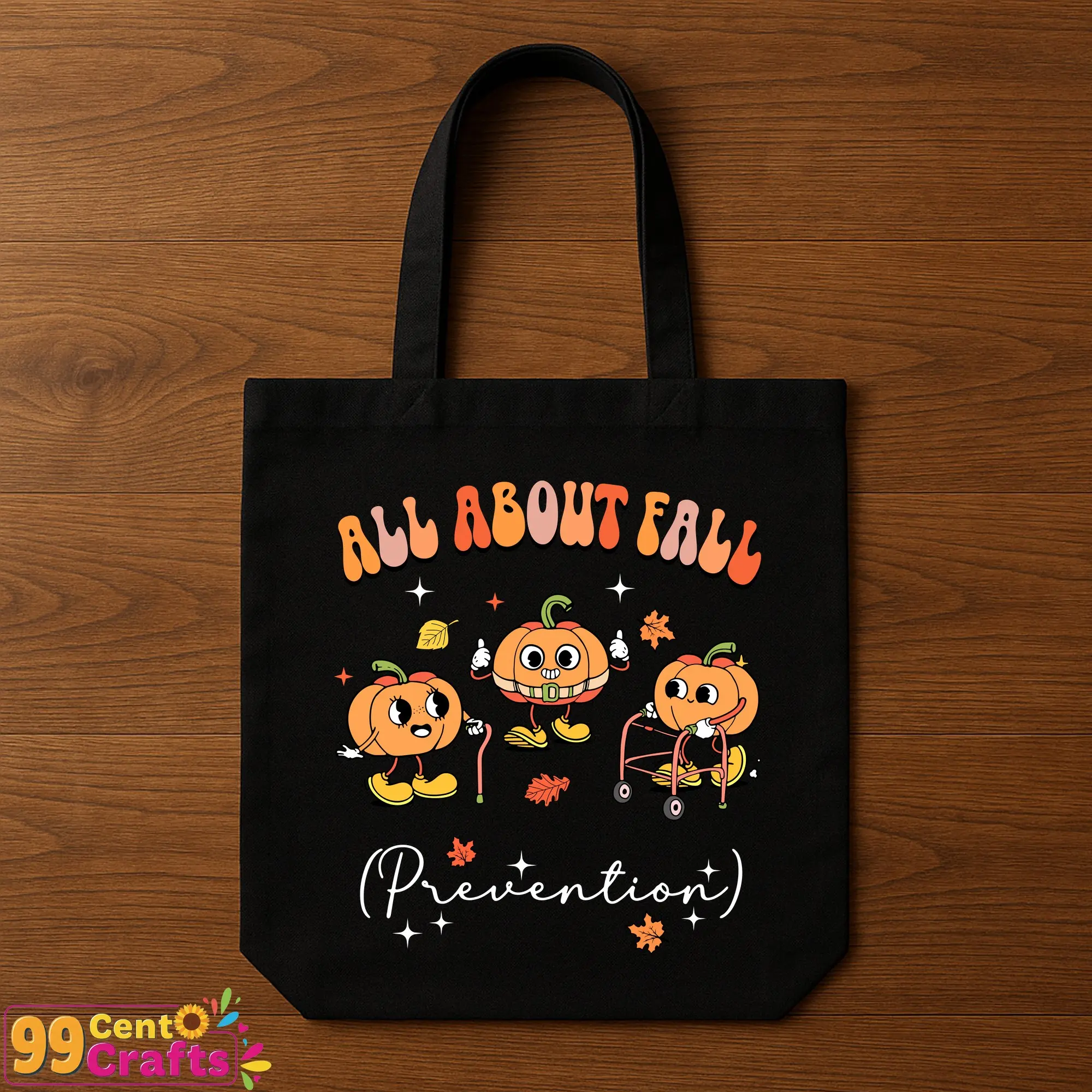 Fall prevention occupational therapy SVG design displayed on tote bag mockup for healthcare professionals