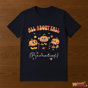 Fall prevention therapy design printed on t-shirt mockup showing healthcare awareness message