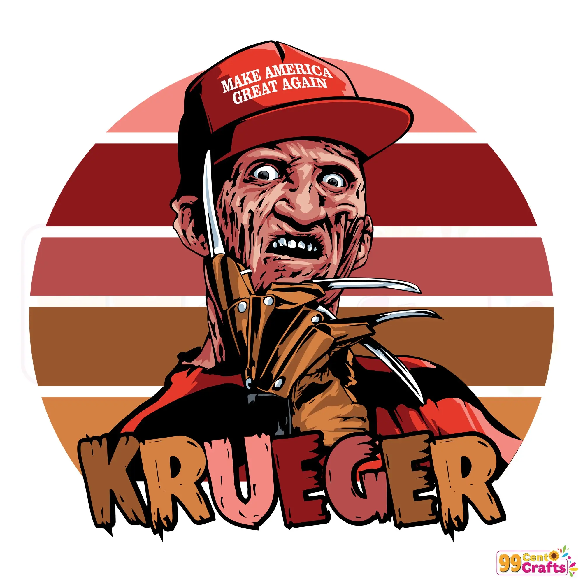 Freddy Krueger and Make America Great Again SVG design preview