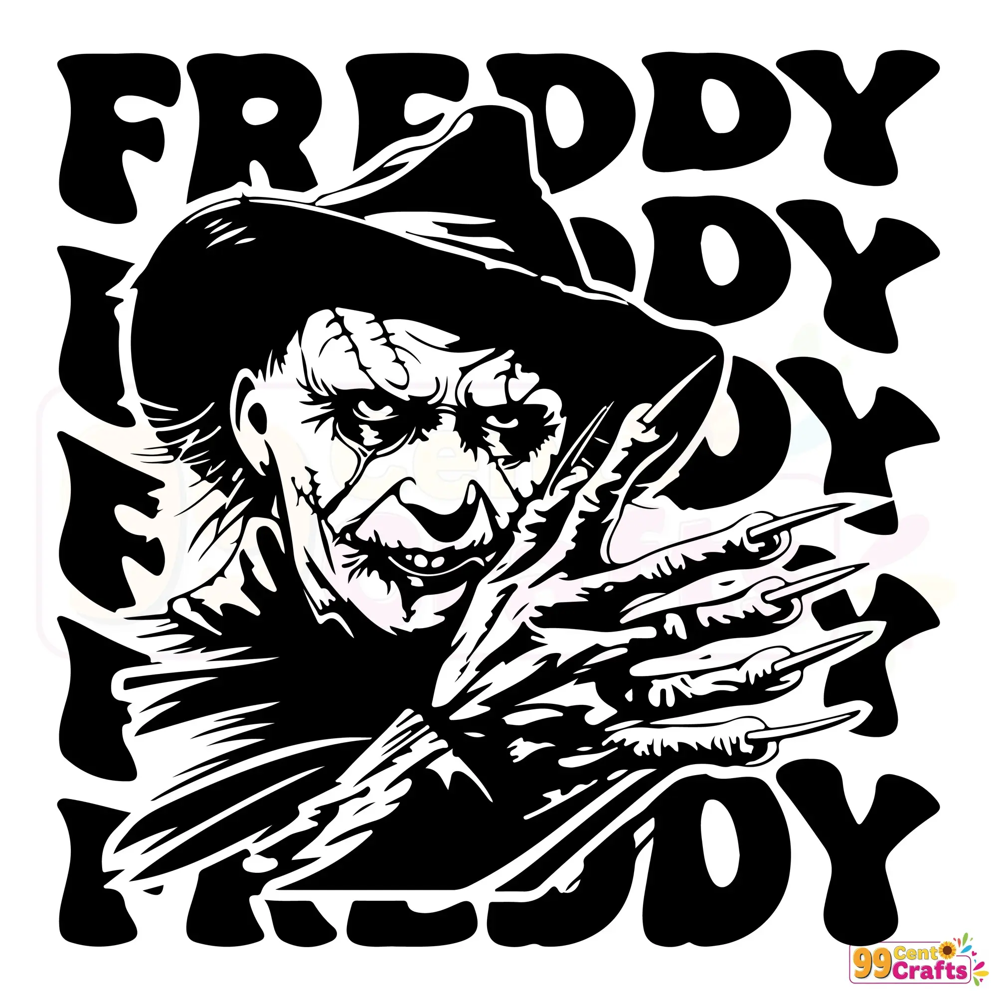 Freddy Krueger SVG design for Silhouette and Cricut cutting machines