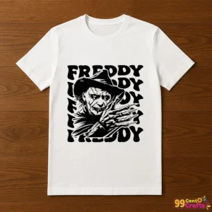 Freddy Krueger SVG design printed on a T-shirt mockup