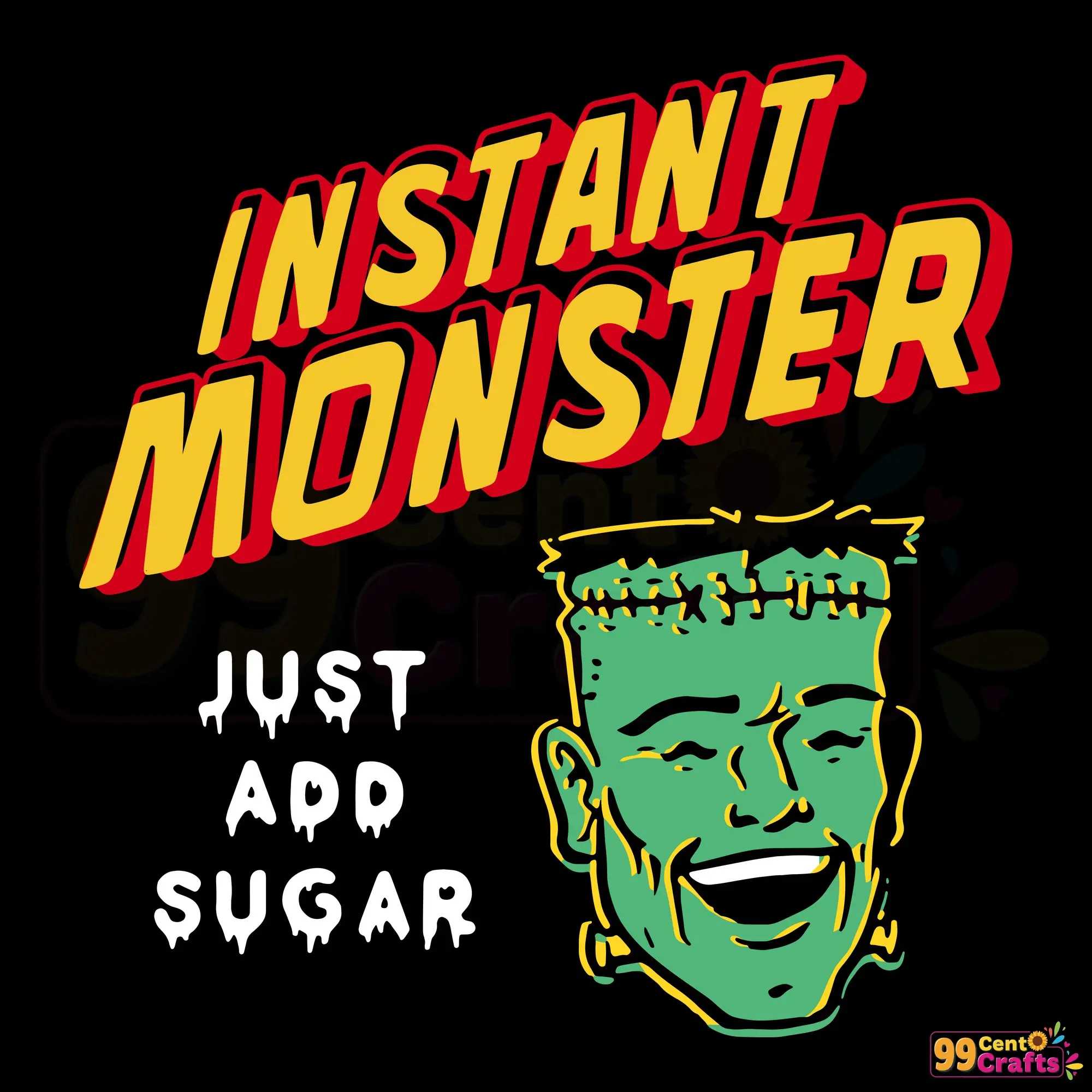 Funny Frankenstein SVG design featuring playful Halloween monster character for Cricut and Silhouette cutting machines