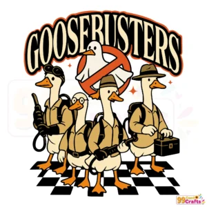 Funny Goose Halloween SVG design featuring Goosebusters ghost hunter clipart for Cricut cutting machines