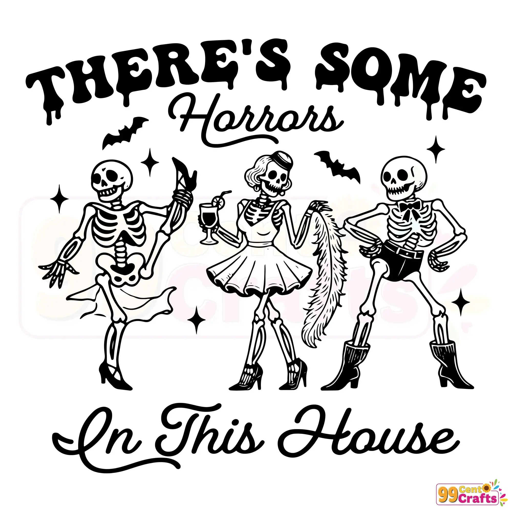 Humorous skeleton Halloween SVG design for crafts and apparel