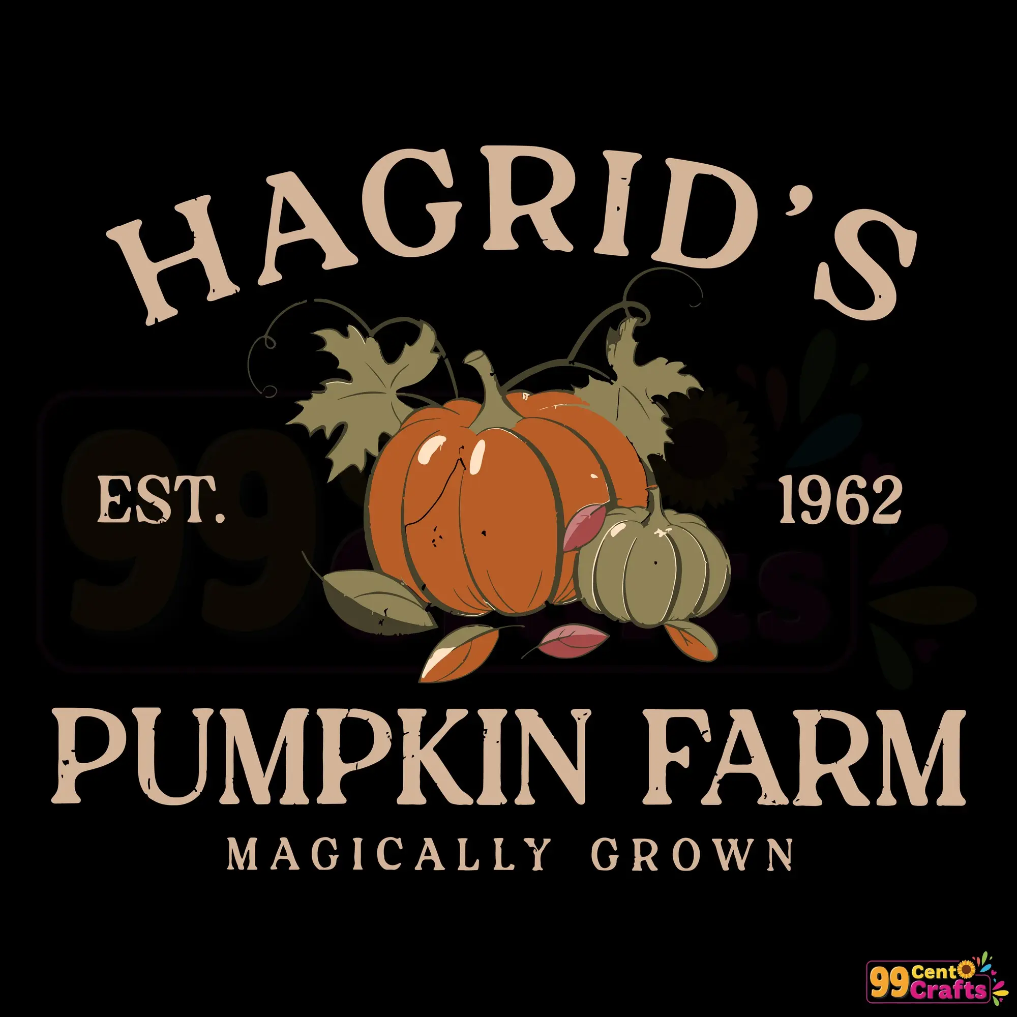 Hagrid's Pumpkin Farm SVG design featuring Harry Potter themed Halloween graphics for Cricut and Silhouette cutting