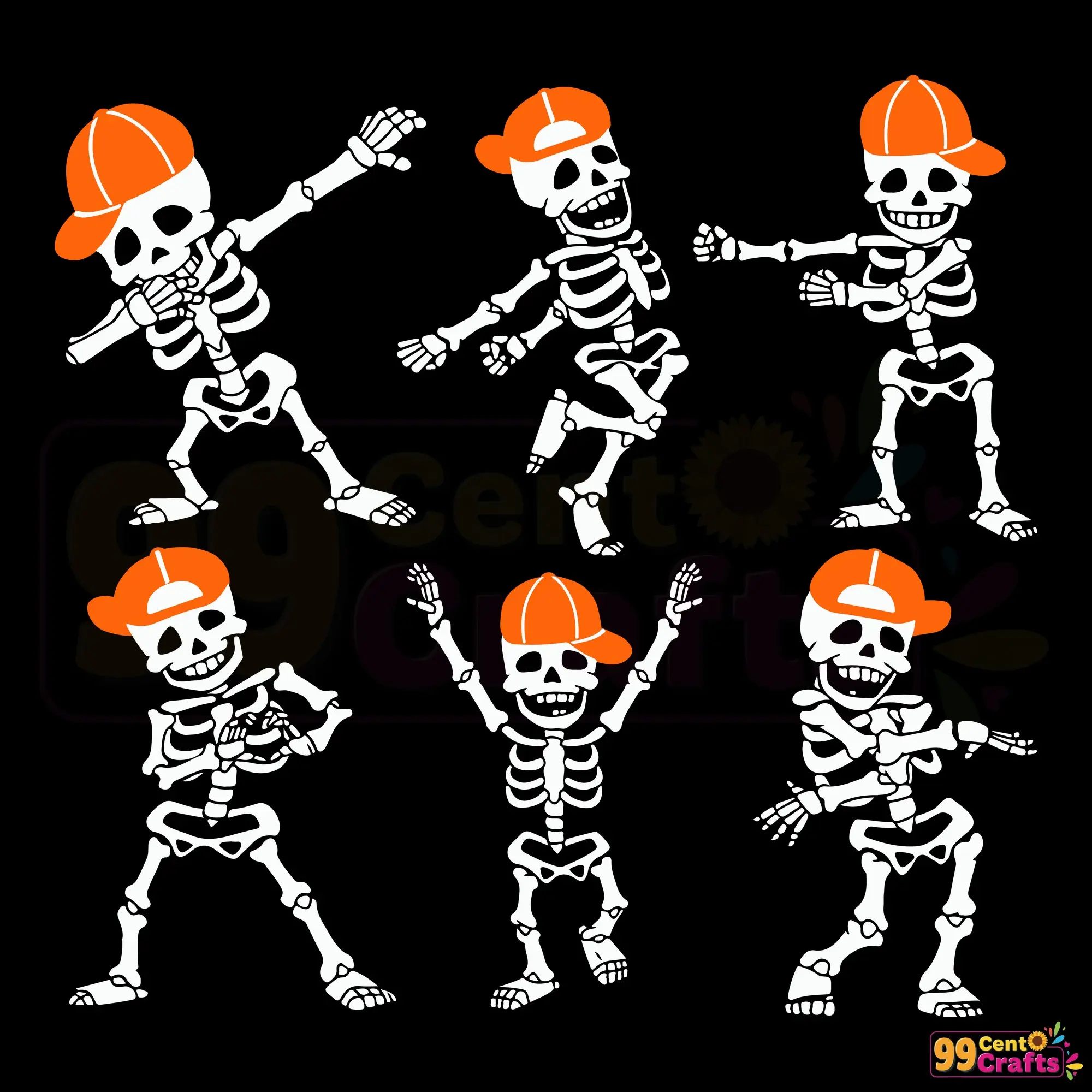Halloween dancing skeleton SVG design file for Cricut and Silhouette cutting machines
