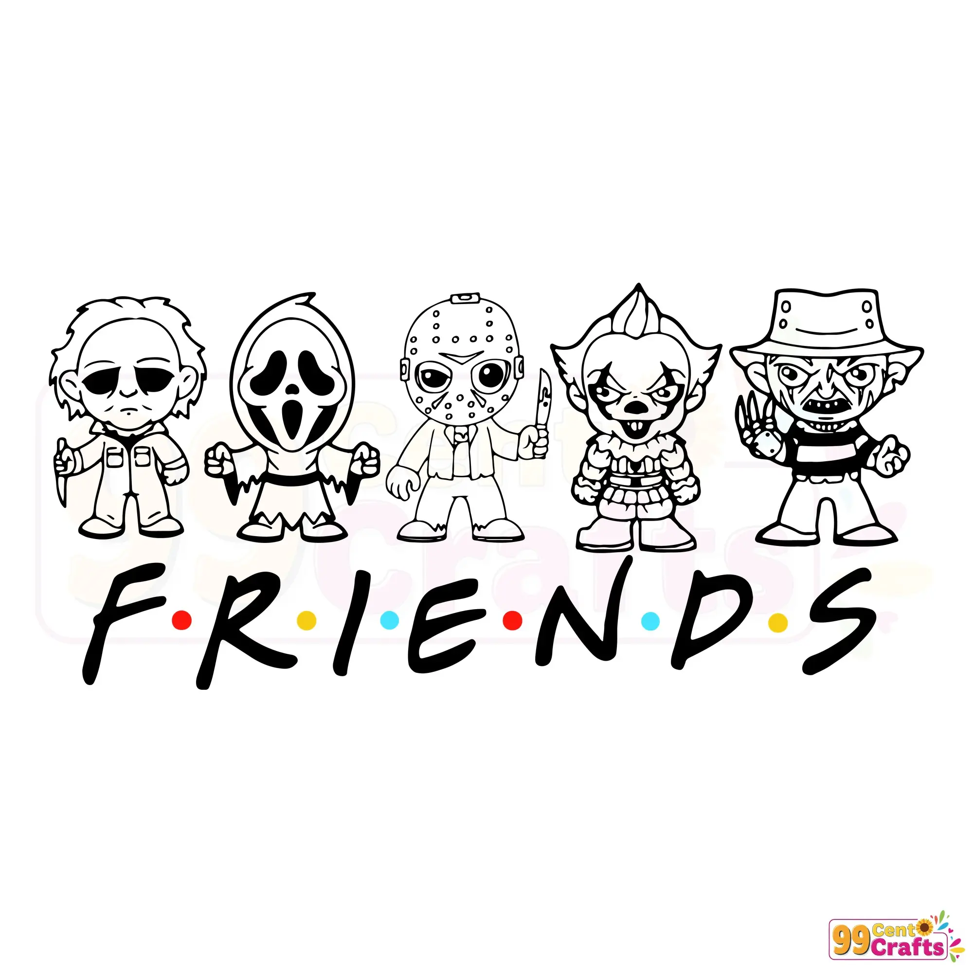 Halloween Horror Movie Killers SVG design preview with horror-themed elements