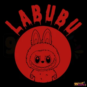 Halloween Labubu edgy red circle SVG design for Cricut crafts and decorations