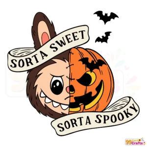 Halloween Labubu SVG design featuring cute pumpkin character with spooky sweet theme for Cricut crafts