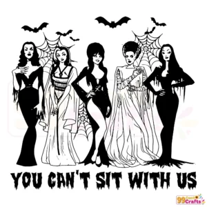 Halloween women villains SVG design showcasing horror female characters