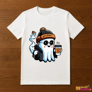 Harry Potter Boo Ghost Halloween design printed on t-shirt mockup showing magical ghost character