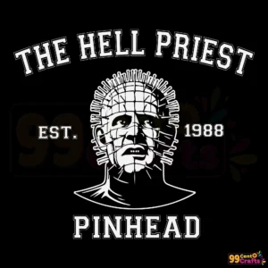 The Hell Priest Est 1988 Pinhead horror movie SVG design detailed illustration