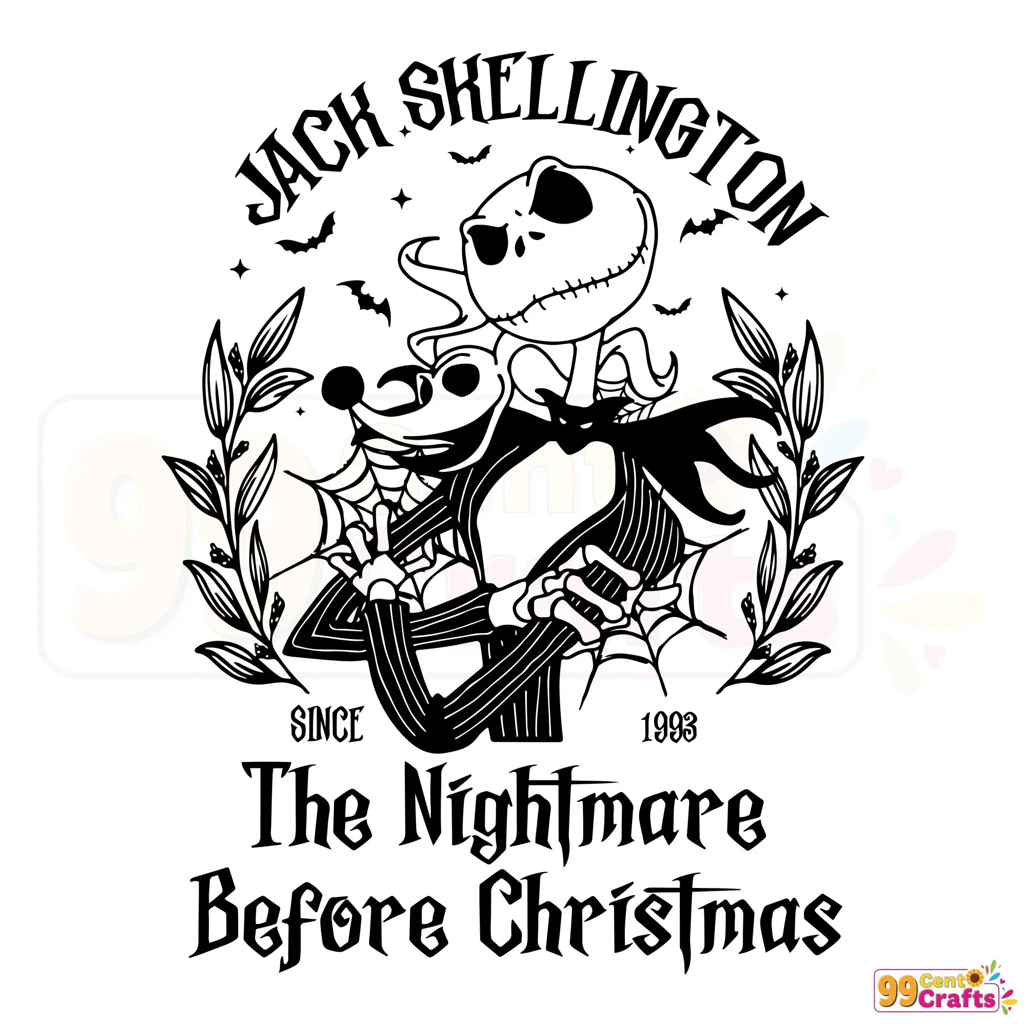 Jack Skellington SVG design with Nightmare Before Christmas theme for crafting