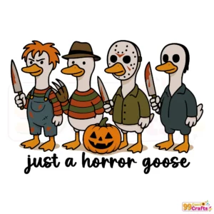 Just A Horror Goose SVG design featuring a silly Halloween goose character for Cricut and Silhouette crafting