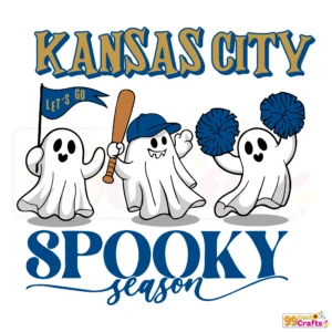 Kansas City Royals Baseball Spooky Season SVG with ghost and Halloween designs for Cricut and Silhouette cutting machines