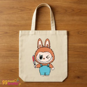 Labubu Chucky Halloween SVG design featuring scary doll character with knife for Cricut DIY crafts