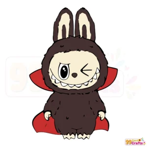 Labubu Dracula Halloween SVG design featuring cute vampire costume character for Cricut cutting machines