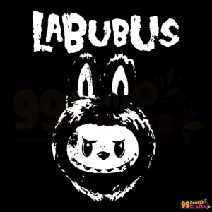 Labubu grunge SVG design with edgy distressed styling for Cricut cutting machines and DIY crafting projects