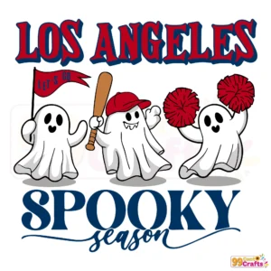 Los Angeles Angels Halloween SVG with spooky ghost baseball design for Cricut and Silhouette cutting machines