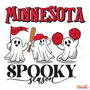 Minnesota Twins baseball spooky season SVG design featuring ghost Halloween motifs for Cricut and Silhouette cutting