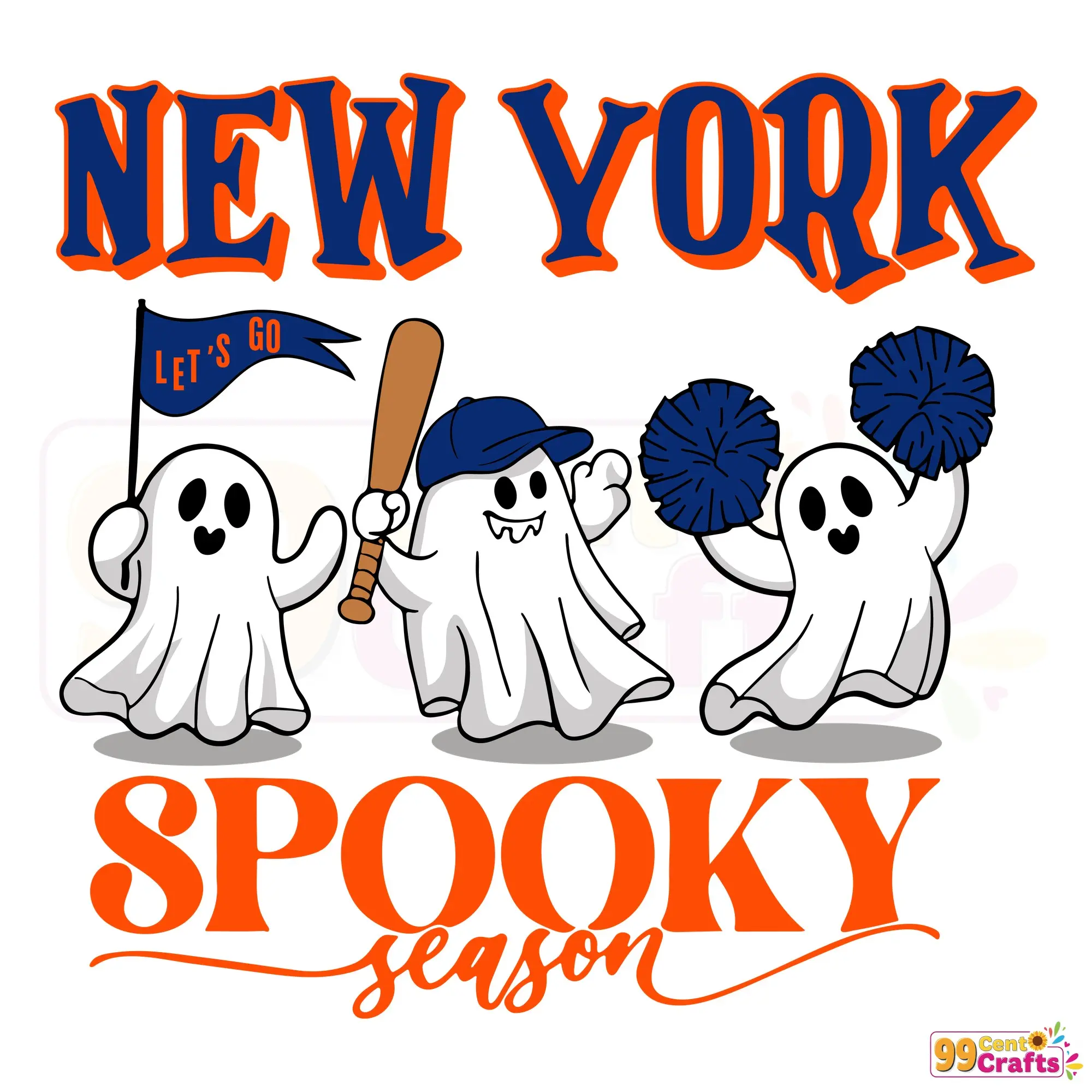 New York Mets Halloween SVG design featuring spooky baseball elements for Cricut cutting machines