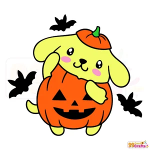Pompompurin Sanrio character pumpkin Halloween SVG design file for crafting and digital cutting machines