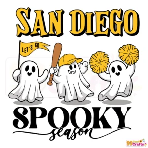 San Diego Padres spooky season Halloween SVG design for Cricut and Silhouette cutting machines