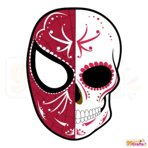 Detailed Spider Man Sugar Skull SVG design for Day of the Dead crafts
