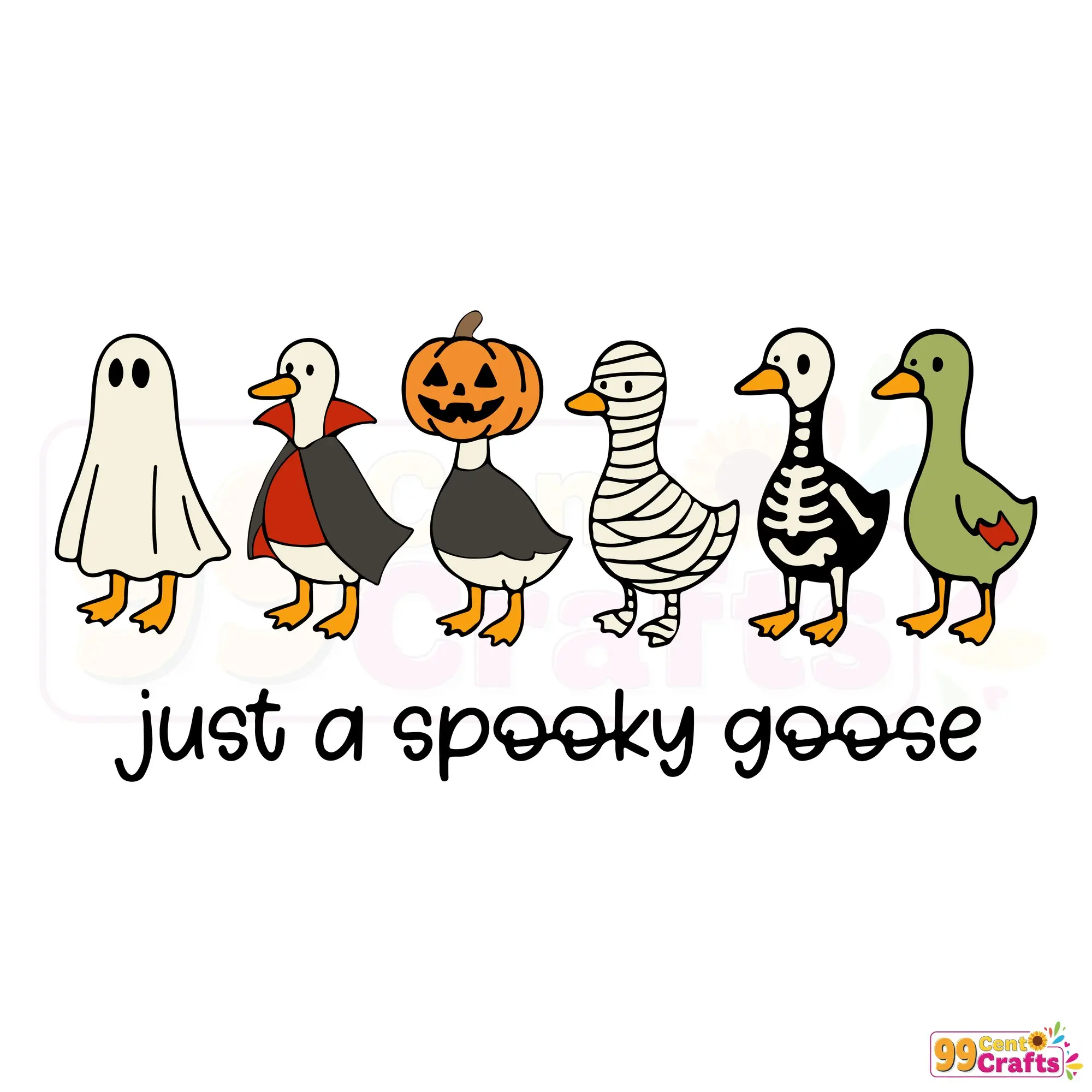 Funny Halloween goose costume SVG design on tote bag mockup demonstrating spooky clipart lifestyle use