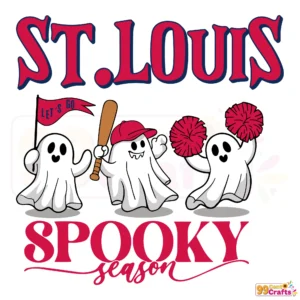 St Louis Cardinals Ghost Halloween SVG digital cut file design for spooky season crafts and DIY projects
