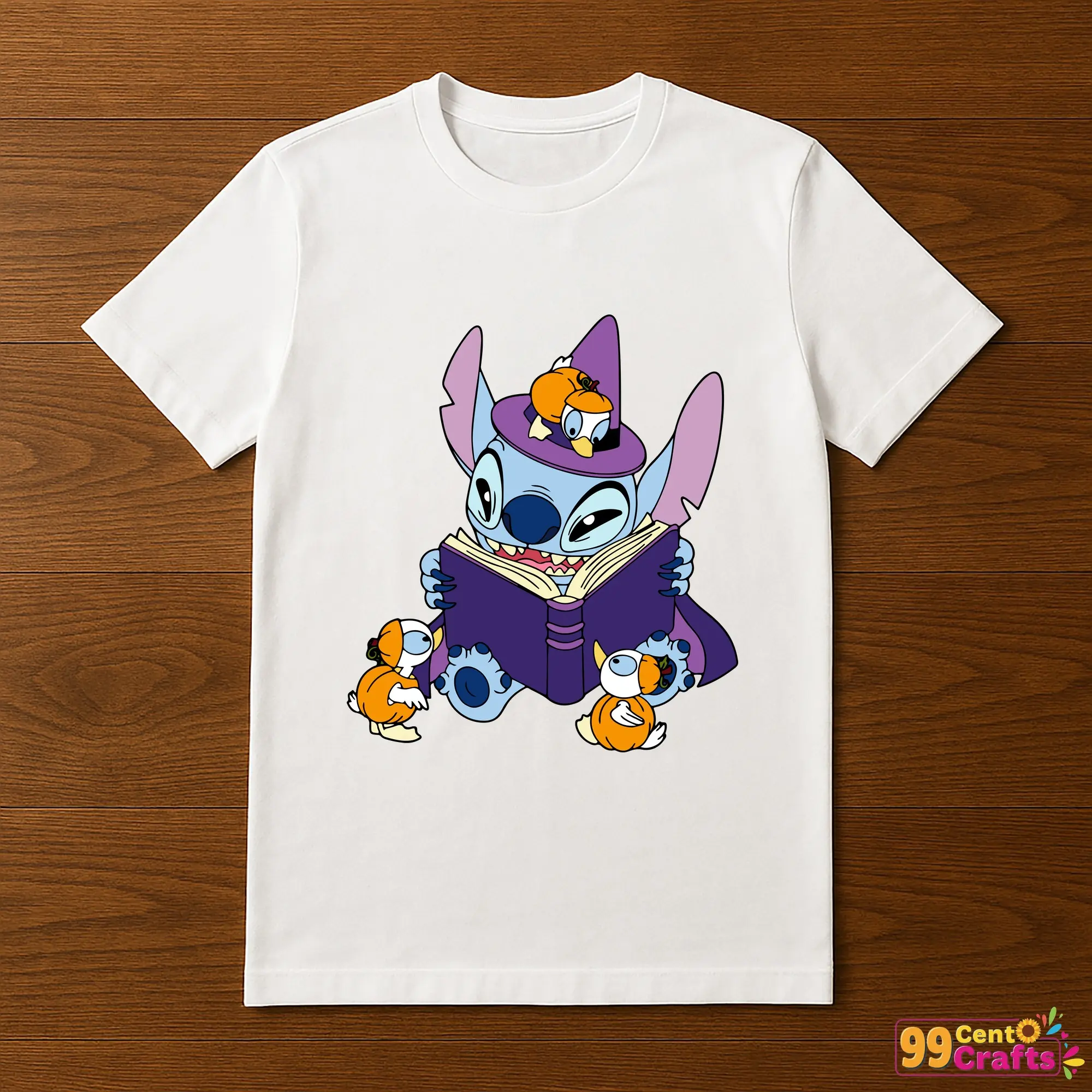 T-shirt mockup featuring Stitch Witch Halloween SVG printed on front