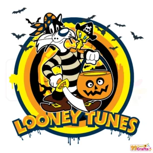 Sylvester Looney Tunes Halloween SVG design with spooky elements