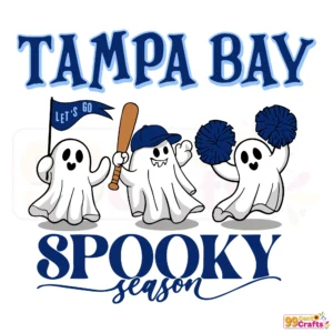 Tampa Bay Rays Halloween ghost SVG design with spooky baseball theme for Cricut and Silhouette cutting machines