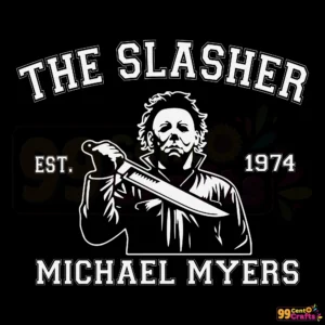 The Slasher Est 1974 Michael Myers SVG design with vintage slasher style