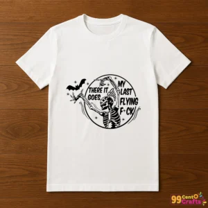 Skeleton Halloween SVG design printed on a T-shirt mockup