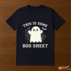 This Is Some Boo Sheet Halloween ghost design printed on t-shirt mockup for Cricut crafting