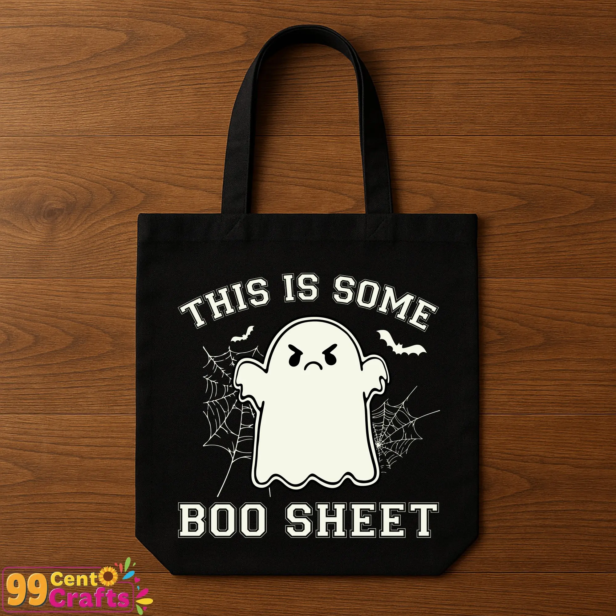 This Is Some Boo Sheet funny Halloween ghost SVG design on tote bag mockup for crafting projects