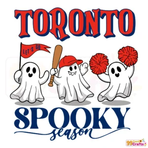 Toronto Blue Jays spooky season Halloween SVG cut file design with baseball and spooky elements