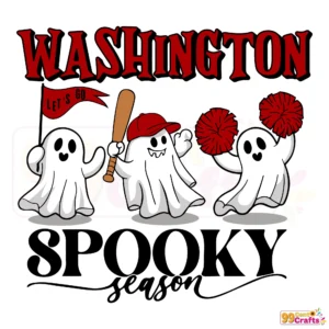 Washington Nationals Halloween ghost SVG design with spooky season baseball theme for crafting